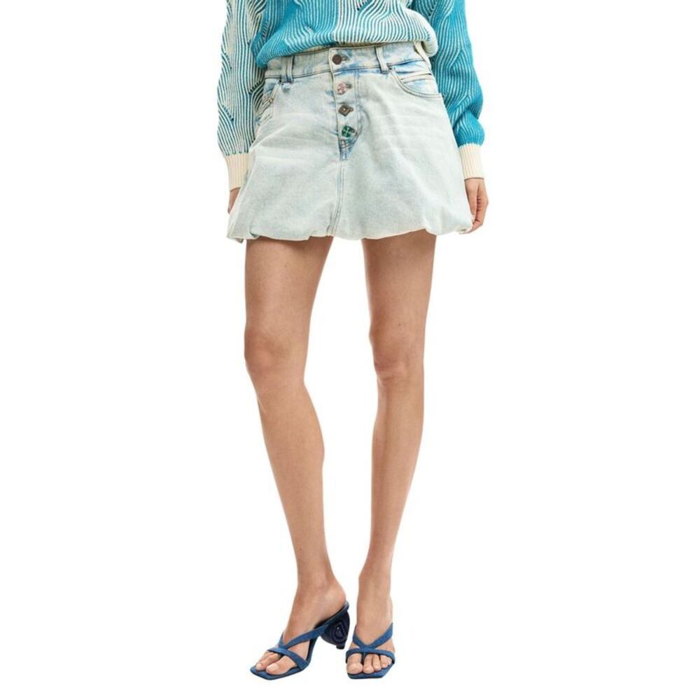 Desigual Blue Cotton Mini Women's Skirt